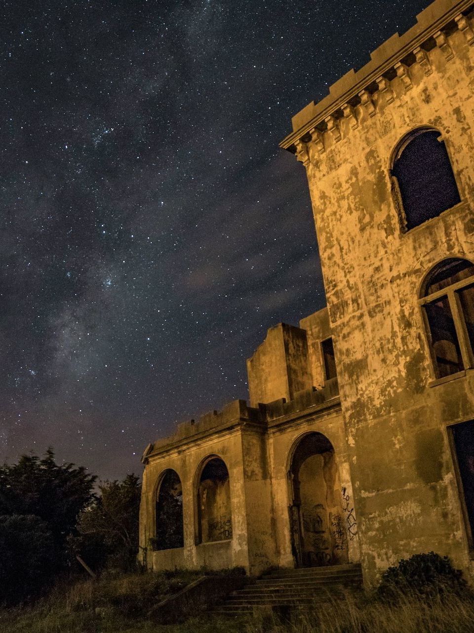 Historic stone building with a tower